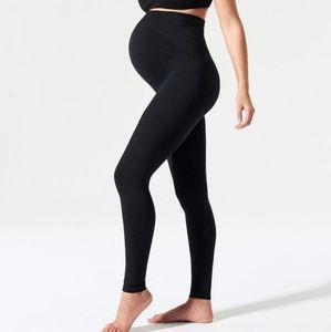 Blanqi EVERYDAY Black Seamless Maternity Belly Support Leggings Size L